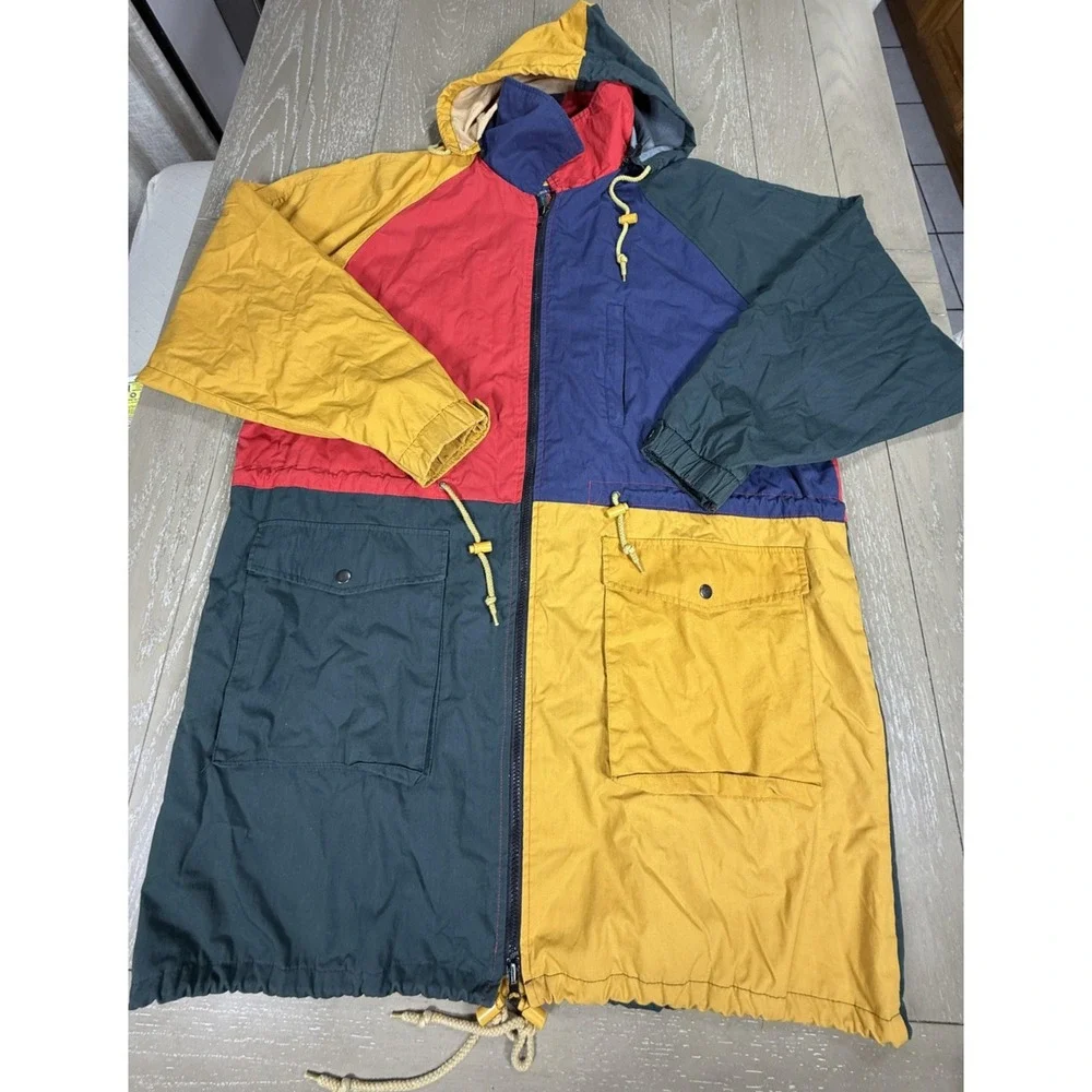 World Top Class Jacket Mens Large XL Multicolor Colorblock Hooded Parka Full Zip